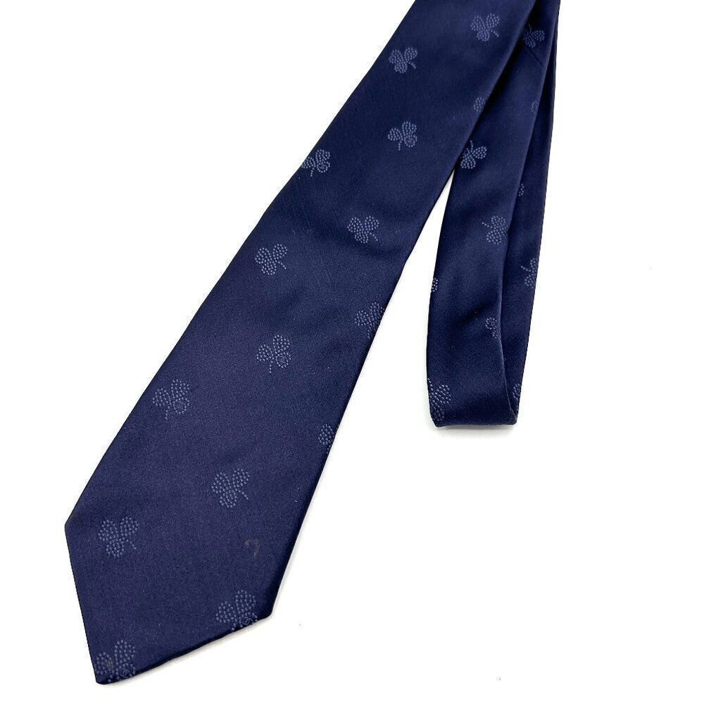 Chanel Blue Clover Silk Tie